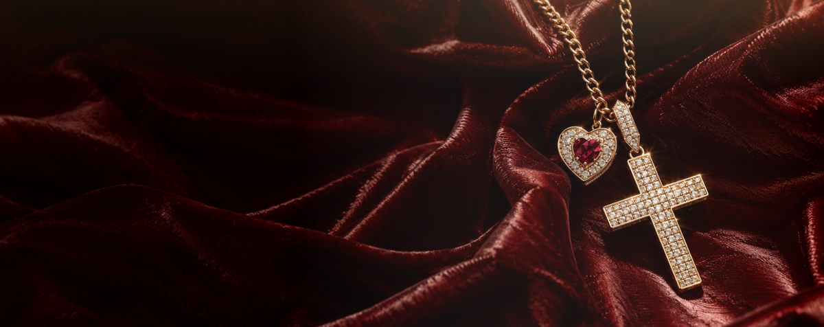 Lab-Grown Heart & Cross Pendants
