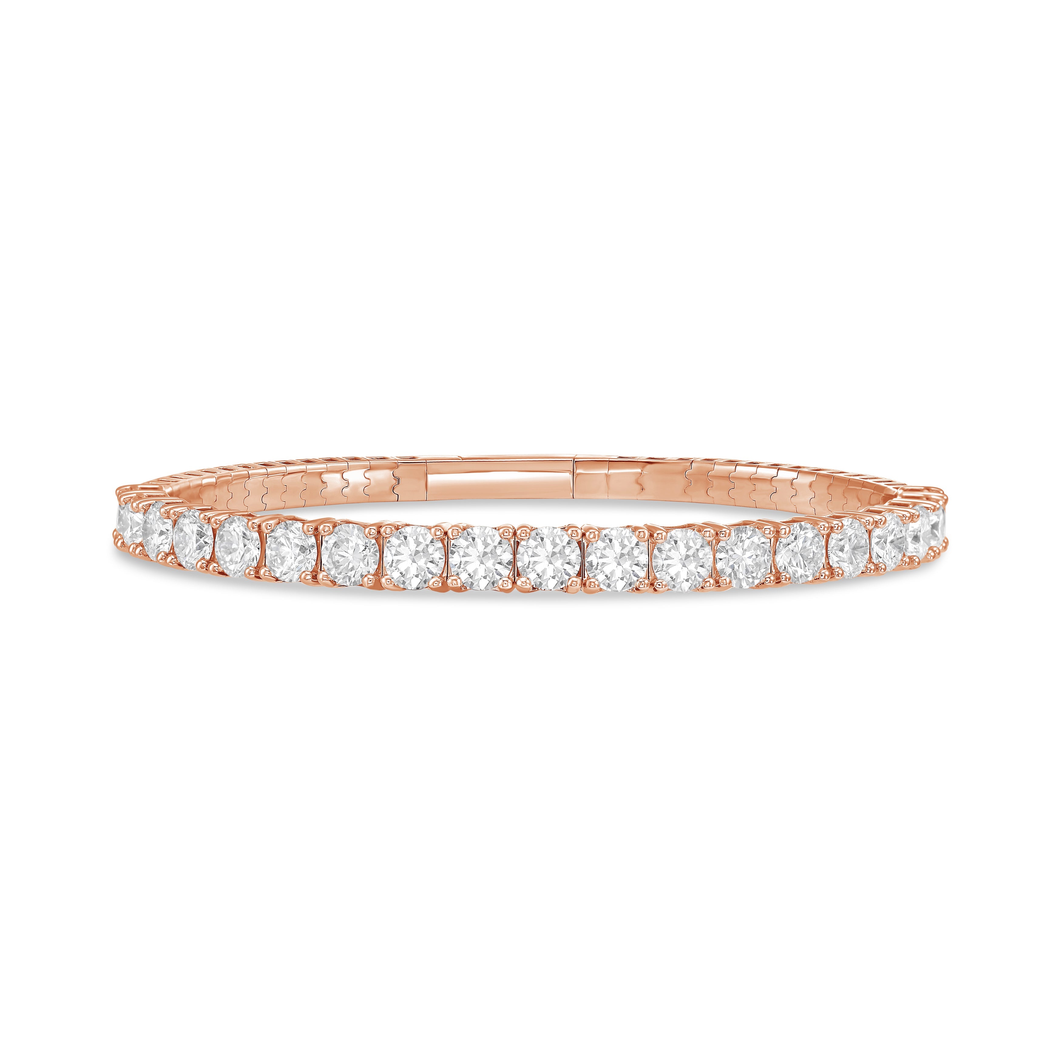 Lab Grown Round Diamond Halfway Flex Bangle
