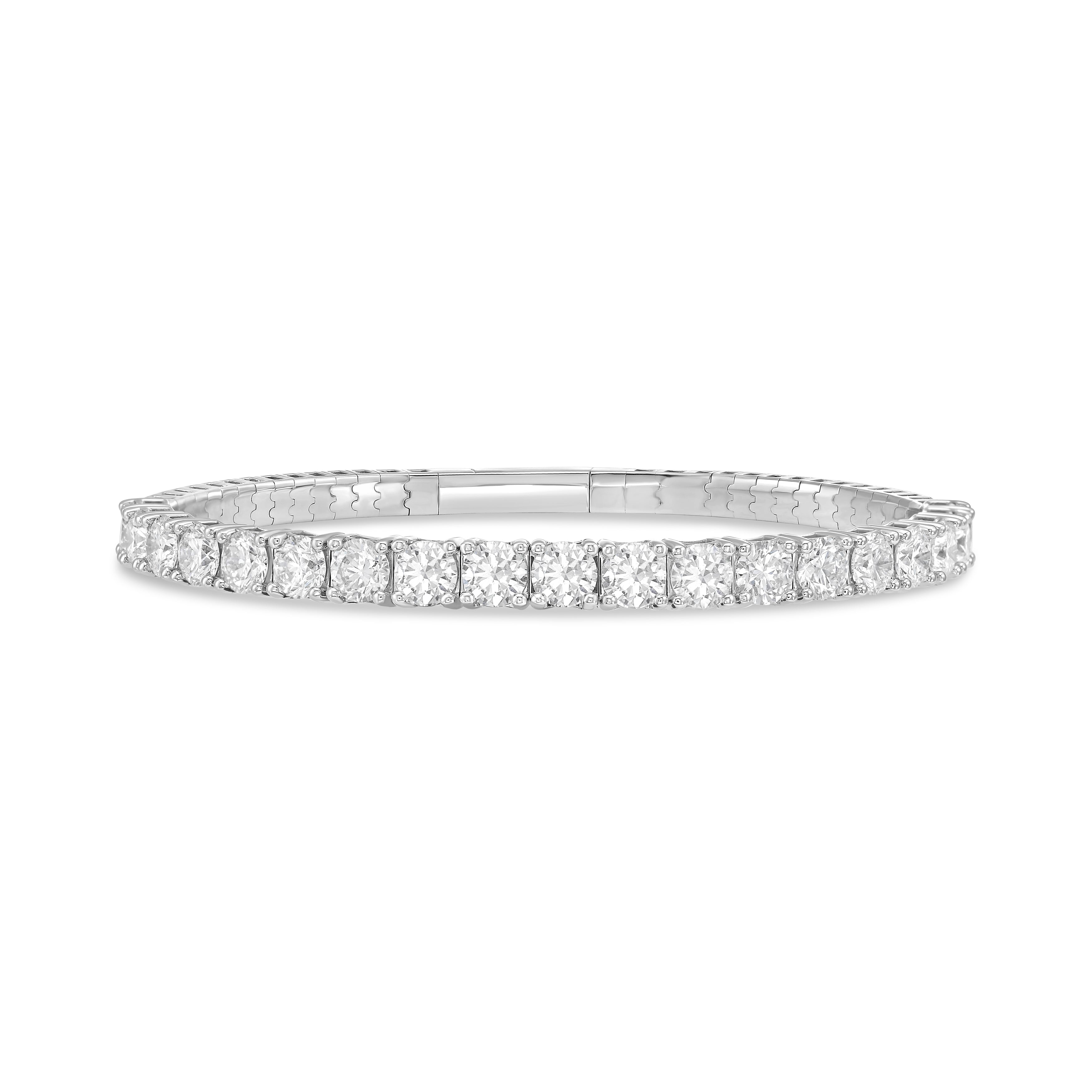 Lab Grown Round Diamond Halfway Flex Bangle