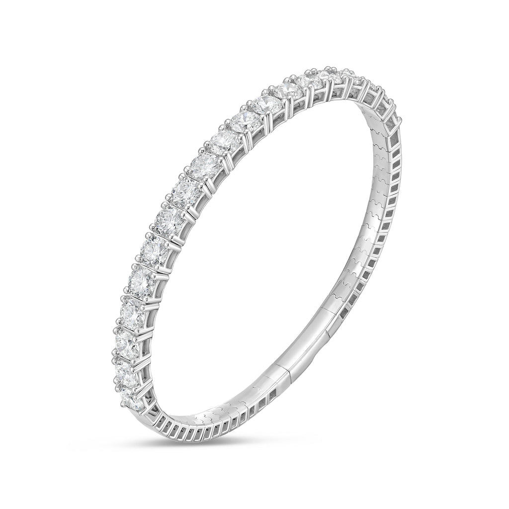 Lab Grown Round Diamond Halfway Flex Bangle
