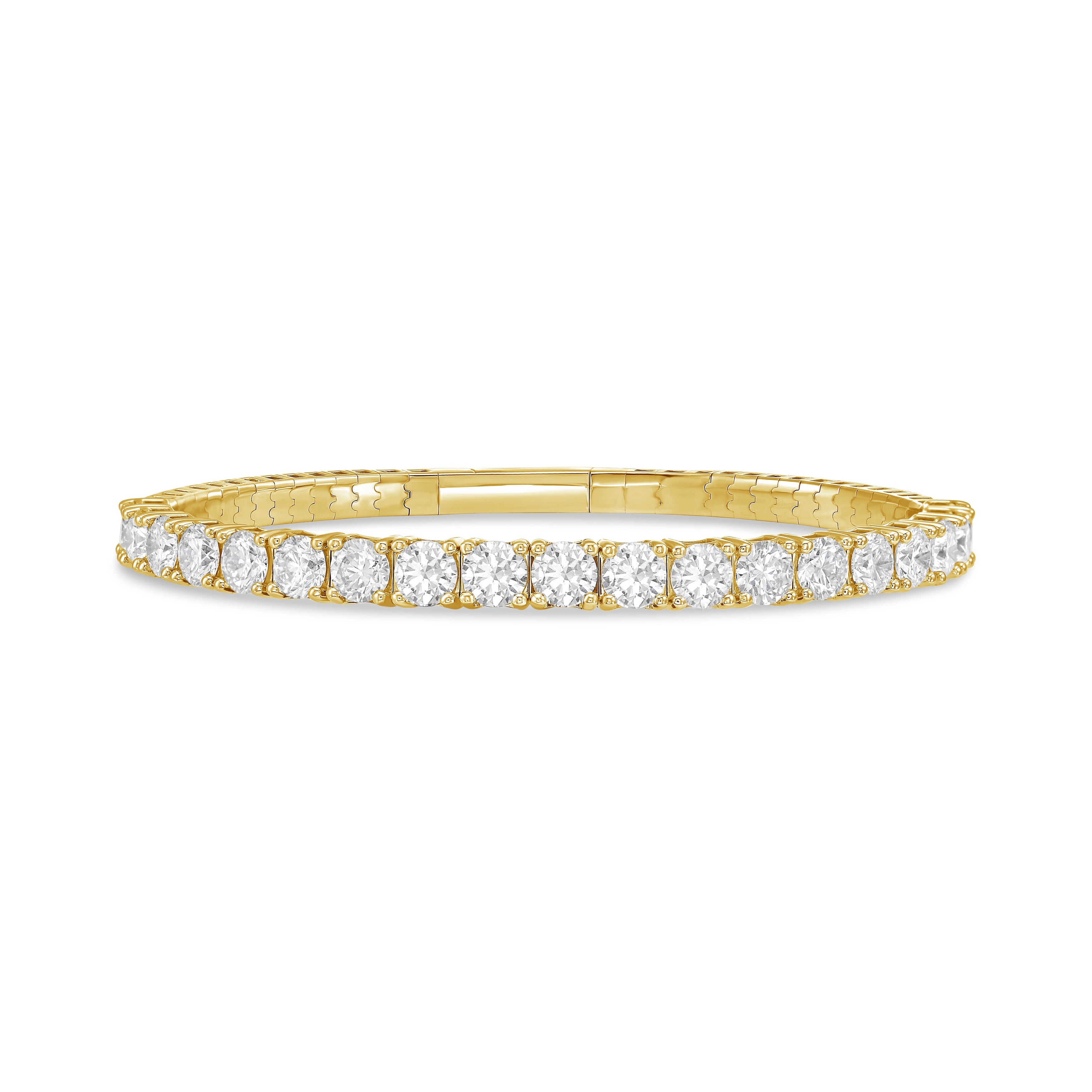 Lab Grown Round Diamond Halfway Flex Bangle