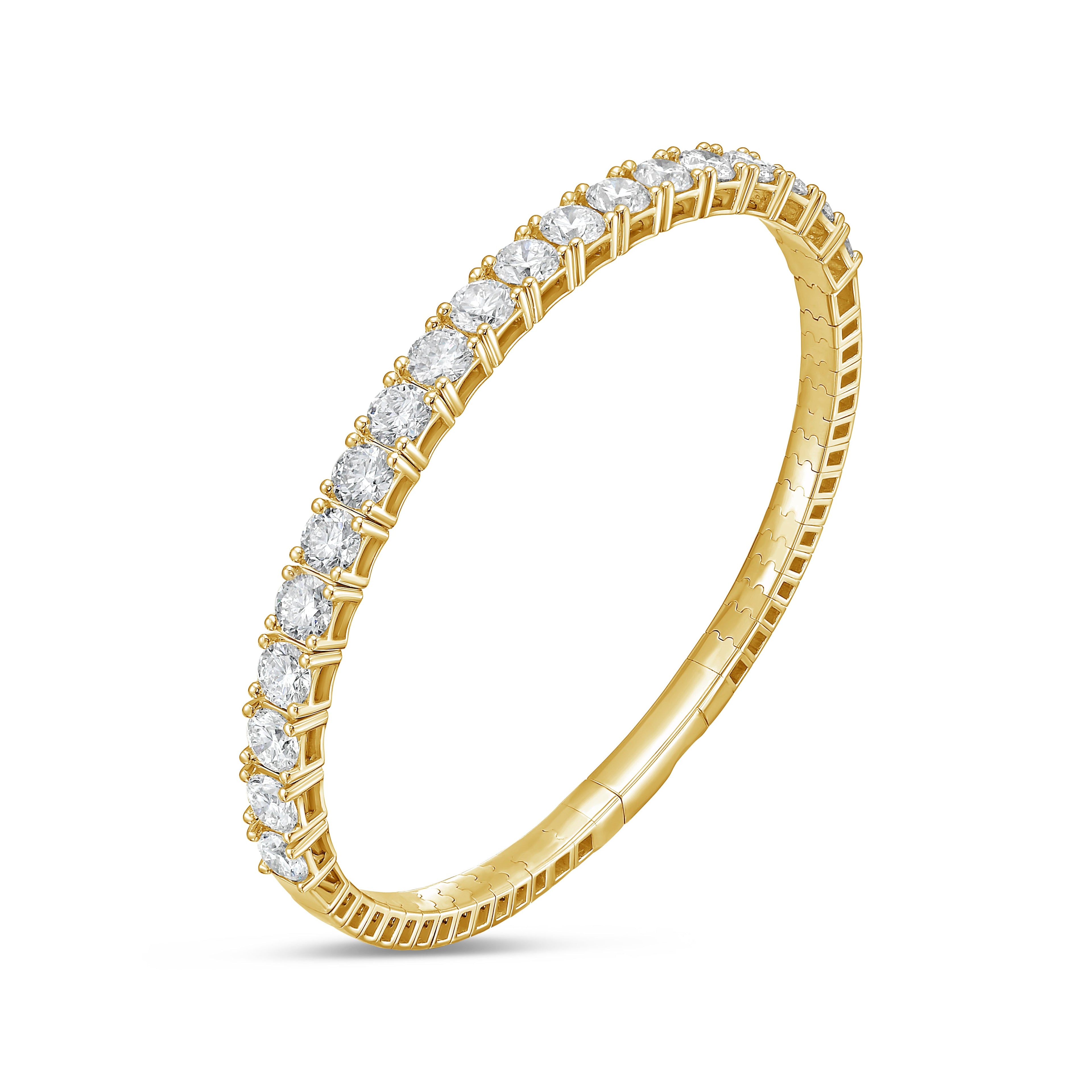 Lab Grown Round Diamond Halfway Flex Bangle