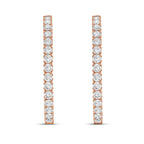 Lab Grown Round Diamond Oval Shape Hoop Earrings - 1.50"
