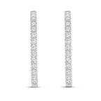 Lab Grown Round Diamond Oval Shape Hoop Earrings - 1.50"