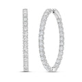 Lab Grown Round Diamond Oval Shape Hoop Earrings - 1.50"