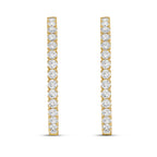 Lab Grown Round Diamond Oval Shape Hoop Earrings - 1.50"