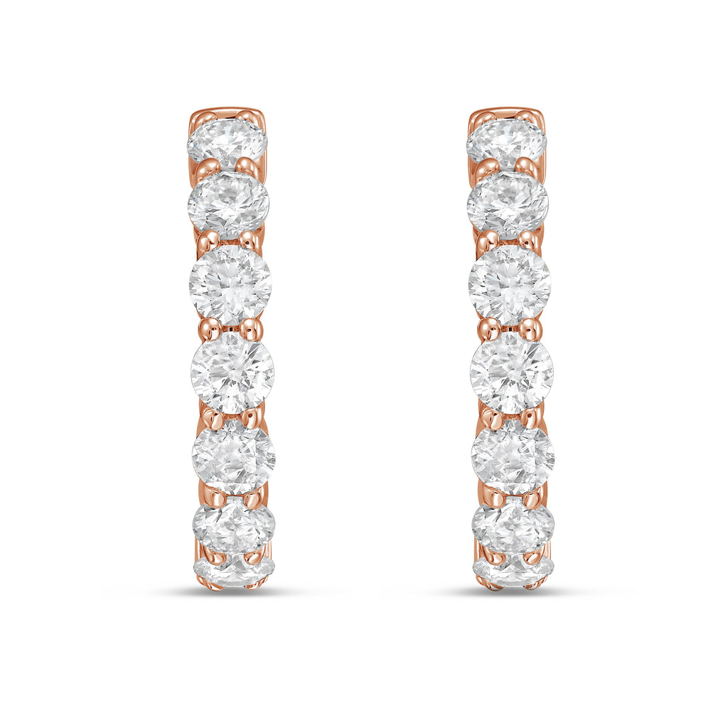 Lab Grown Round Diamond Hoop Earrings - 0.50"