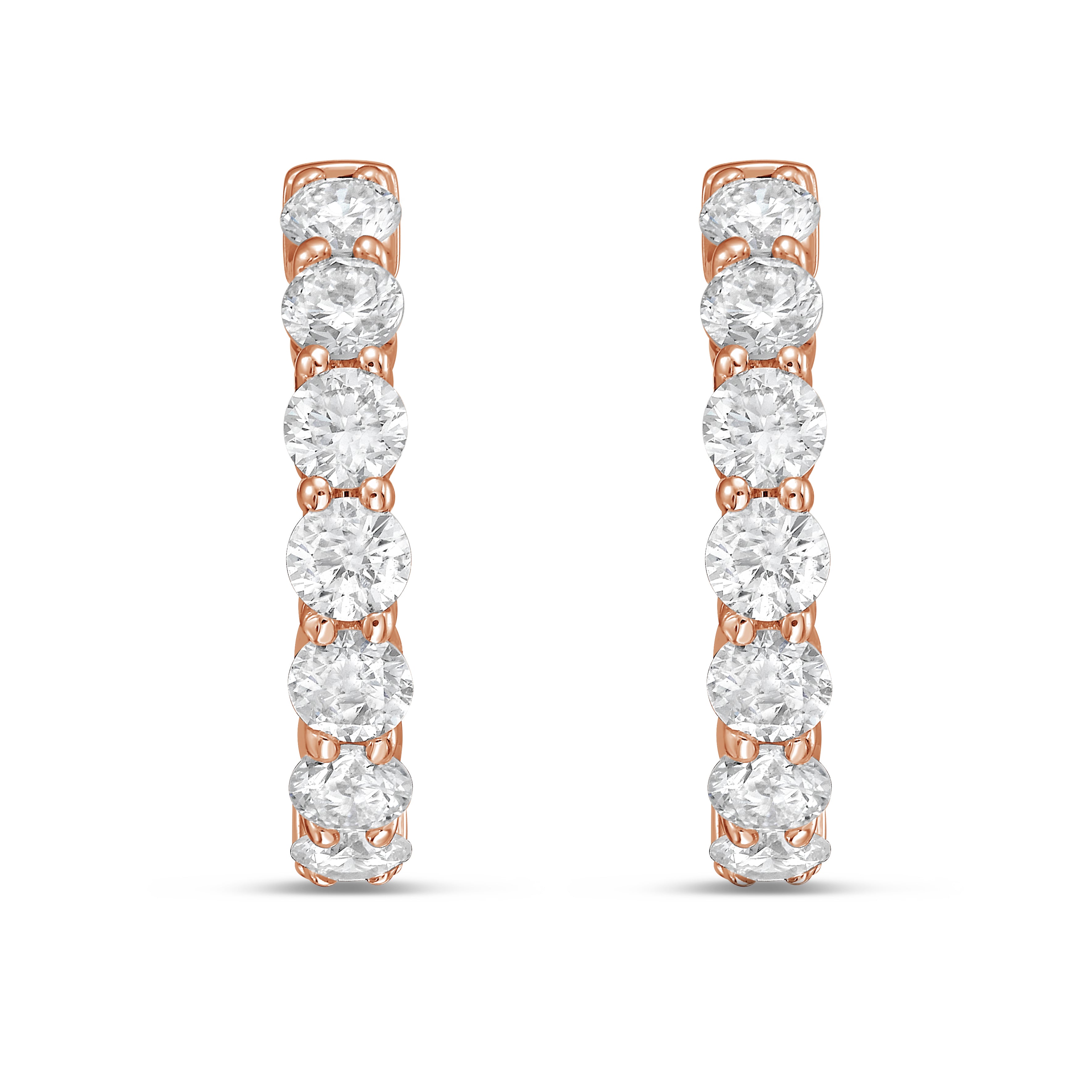 Lab Grown Round Diamond Hoop Earrings - 0.50"