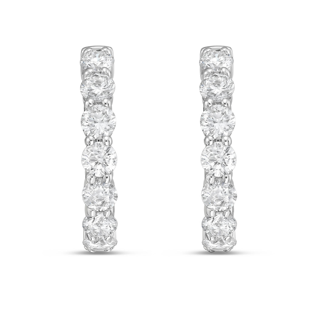 Lab Grown Round Diamond Hoop Earrings - 0.50"