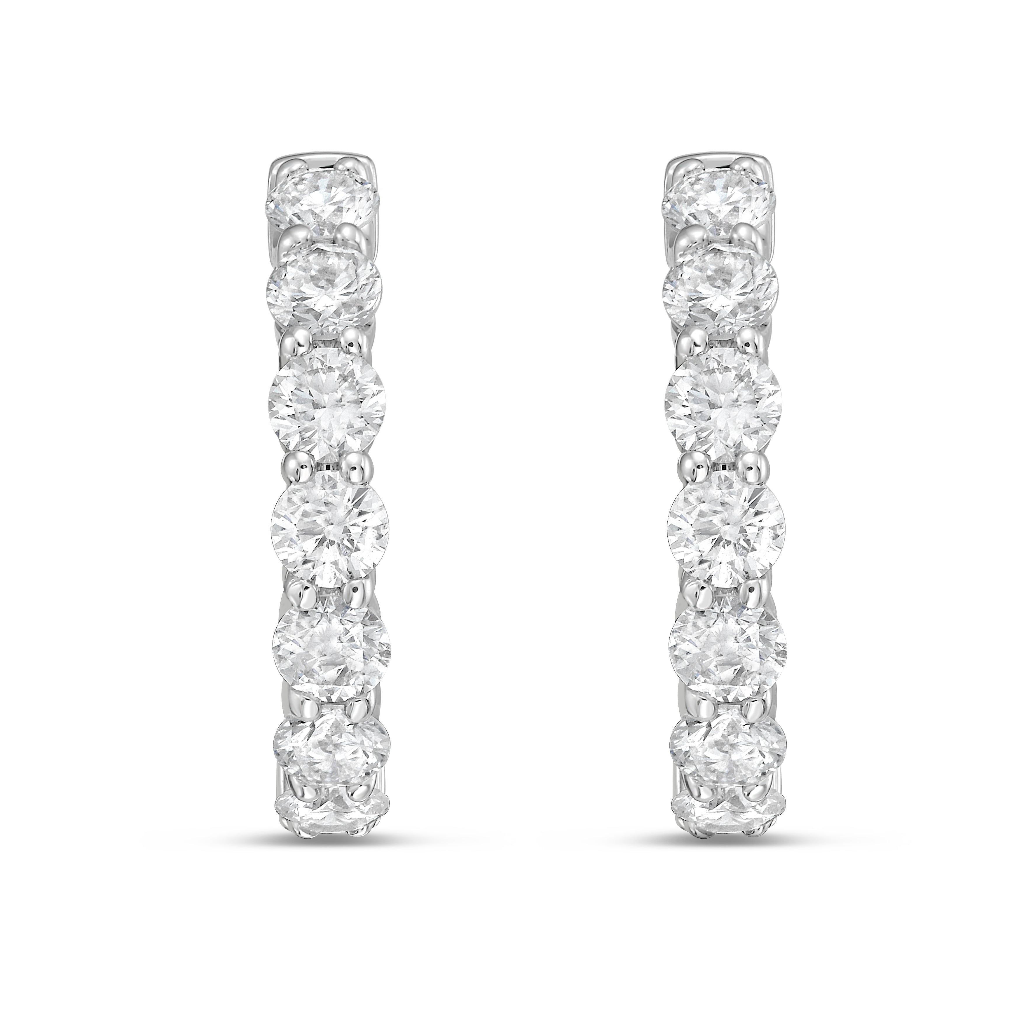 Lab Grown Round Diamond Hoop Earrings - 0.50"
