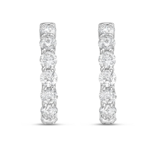 Lab Grown Round Diamond Hoop Earrings - 0.50"
