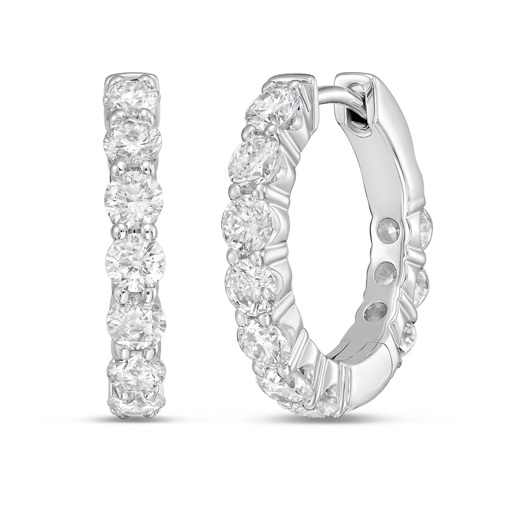 Lab Grown Round Diamond Hoop Earrings - 0.50"