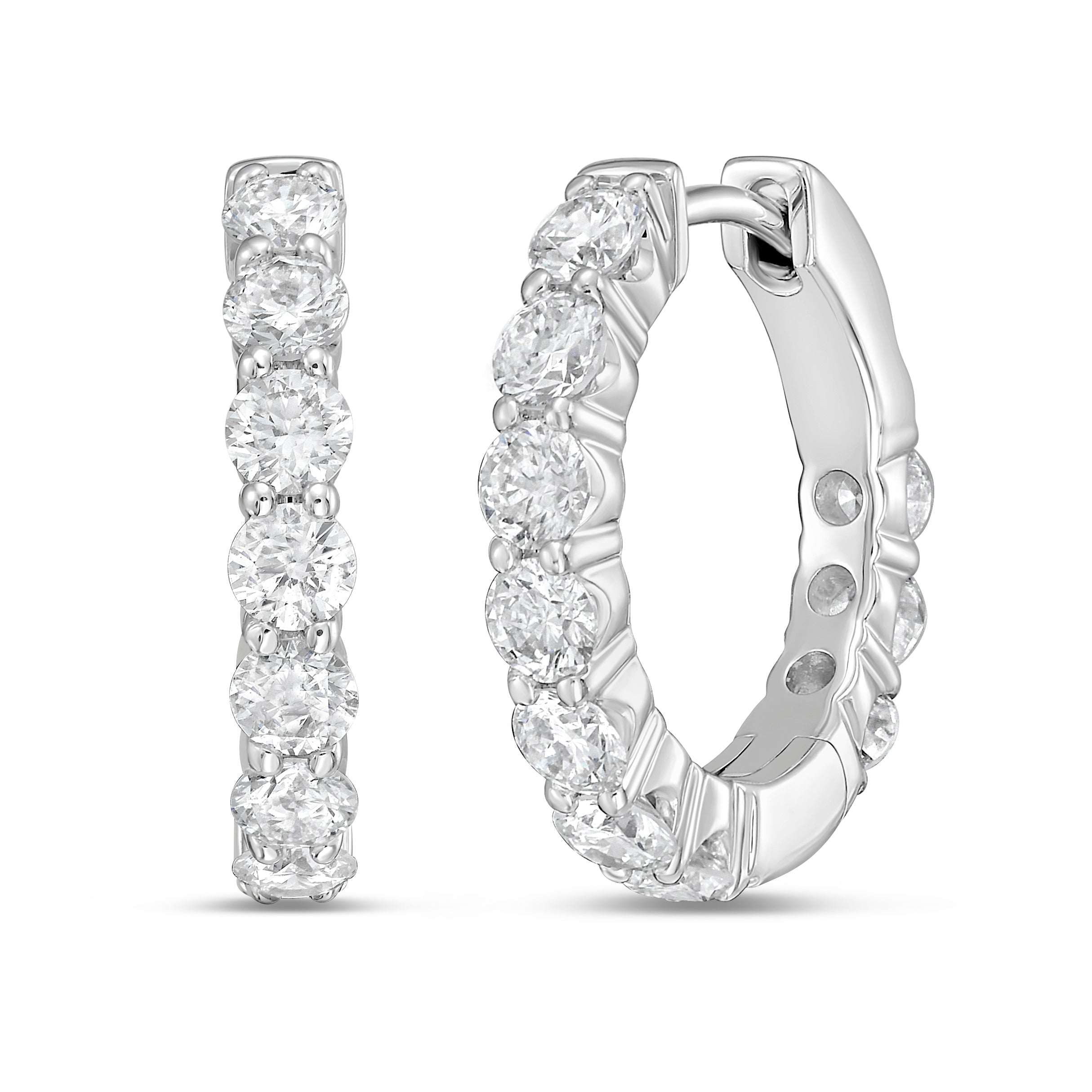 Lab Grown Round Diamond Hoop Earrings - 0.50"