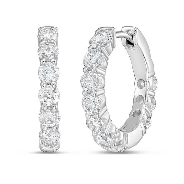 Lab Grown Round Diamond Hoop Earrings - 0.50