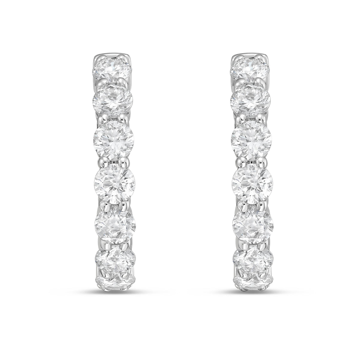 Lab Grown Round Diamond Hoop Earrings - 0.50"