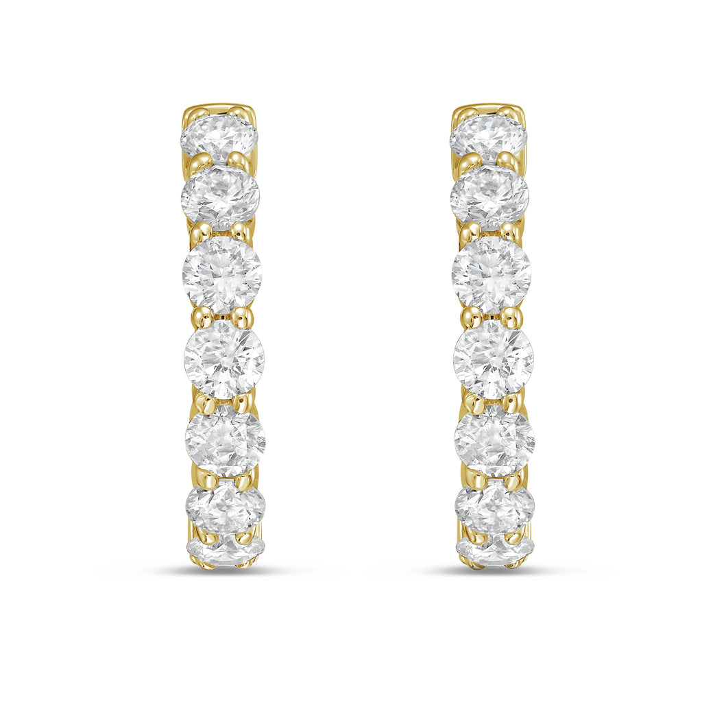 Lab Grown Round Diamond Hoop Earrings - 0.50"