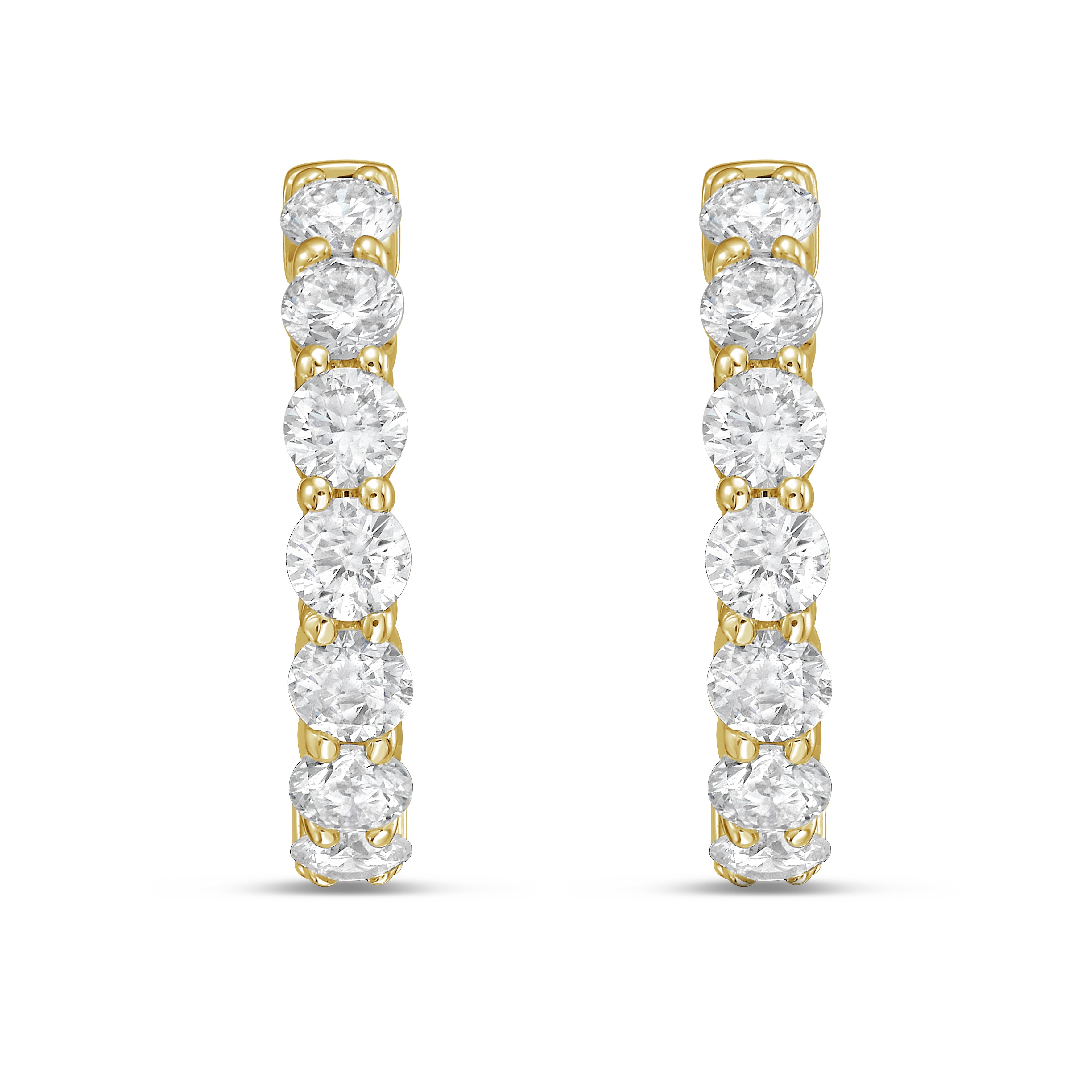 Lab Grown Round Diamond Hoop Earrings - 0.50"