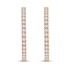 Lab Grown Round Diamond Hoop Earrings - 1.50"