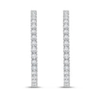 Lab Grown Round Diamond Hoop Earrings - 1.50"