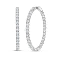 Lab Grown Round Diamond Hoop Earrings - 1.50"
