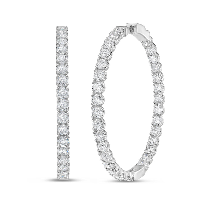 Lab Grown Round Diamond Hoop Earrings - 1.50