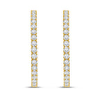Lab Grown Round Diamond Hoop Earrings - 1.50"