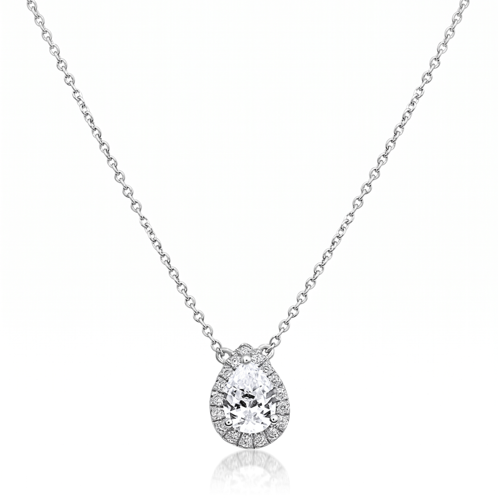 Roman And Jules Pave Diamond Halo Semi Mount Necklace MN807-2