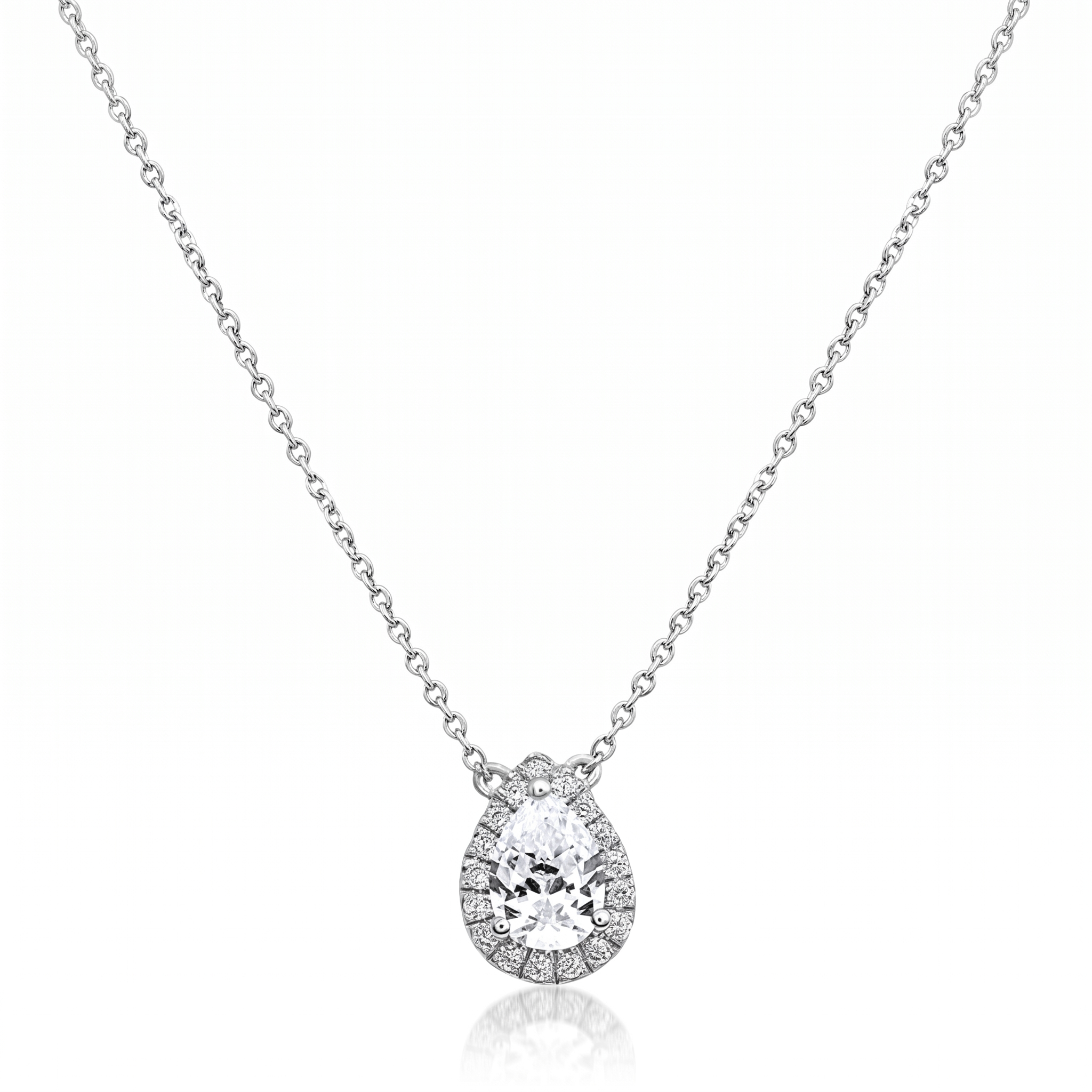 Roman And Jules Pave Diamond Halo Semi Mount Necklace MN807-2