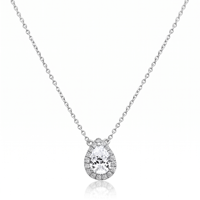 Roman And Jules Pave Diamond Halo Semi Mount Necklace MN807-2