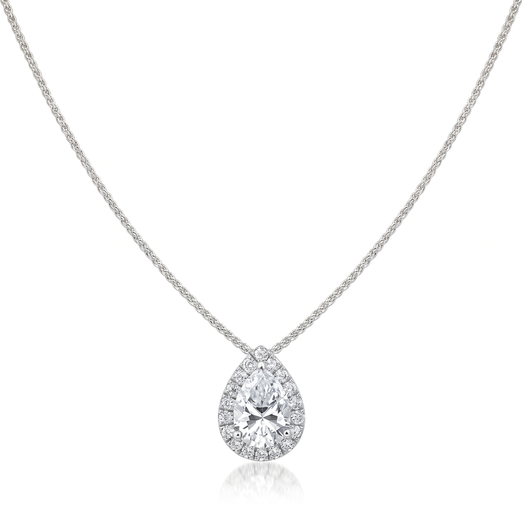 Roman And Jules Pave Diamond Halo Semi Mount Necklace MN807-3
