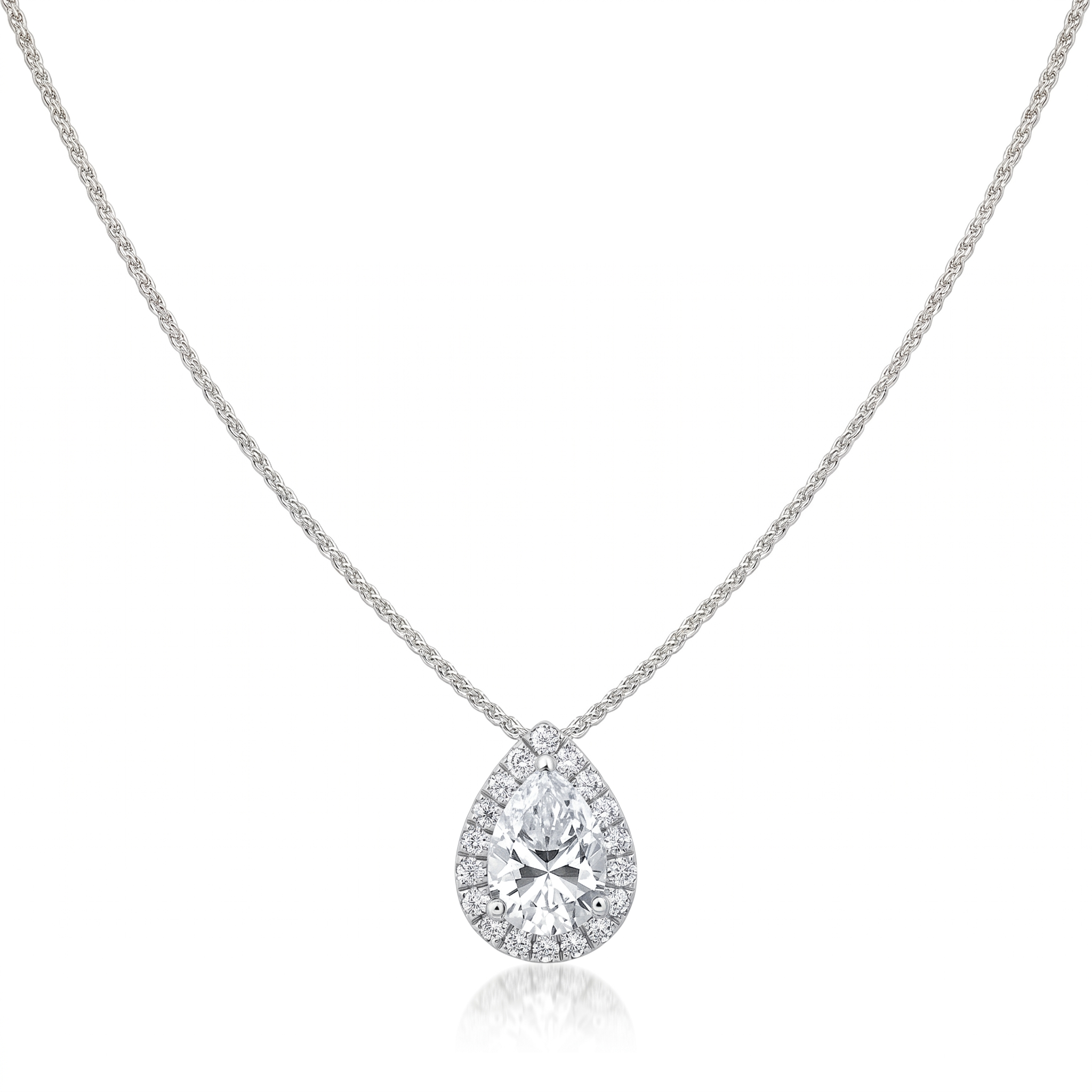 Roman And Jules Pave Diamond Halo Semi Mount Necklace MN807-3