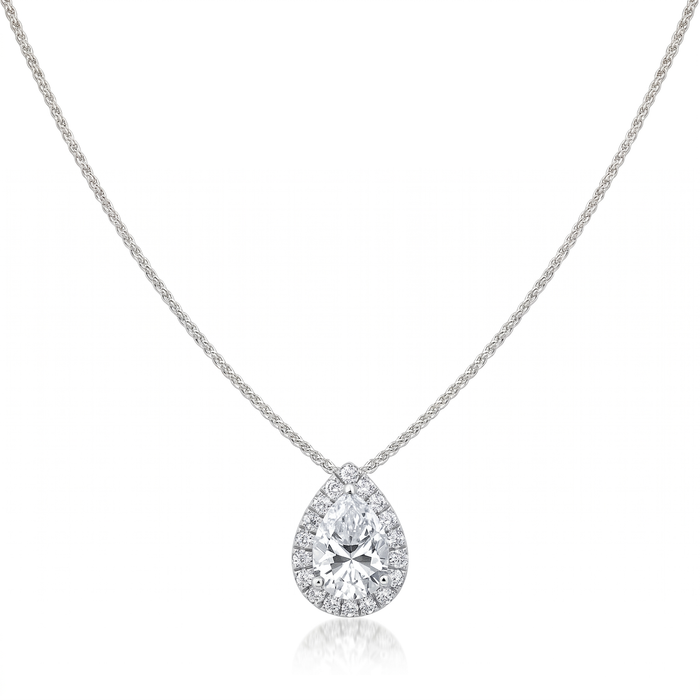 Roman And Jules Pave Diamond Halo Semi Mount Necklace MN807-3