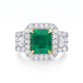 18K White Gold Diamond Three Stone Ring