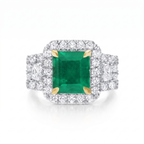 18K White Gold Diamond Three Stone Ring