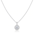 Roman And Jules Pave Diamond Halo Semi Mount Necklace MN807C-1