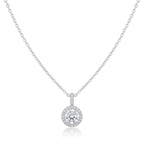 Roman And Jules Pave Diamond Halo Semi Mount Necklace MN807C-1