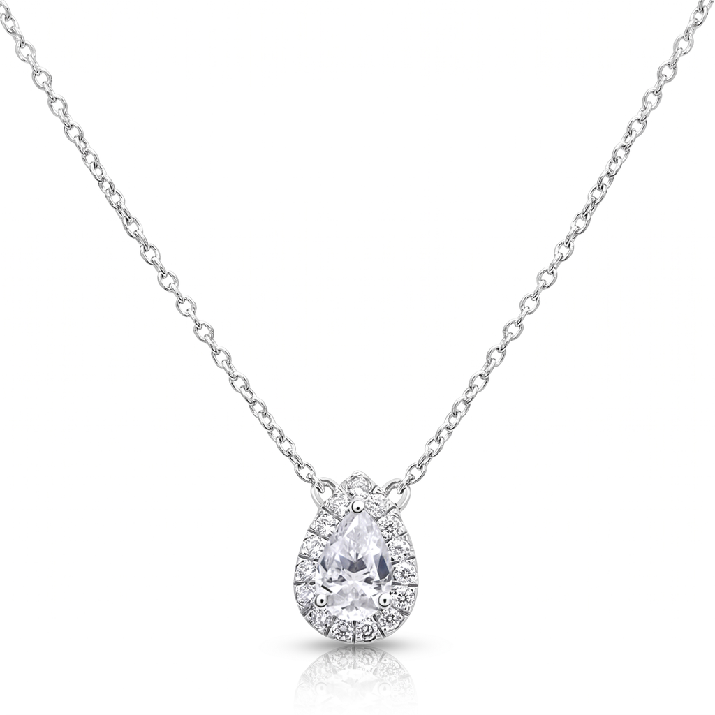 Roman And Jules Pave Diamond Halo Semi Mount Necklace MN807-1