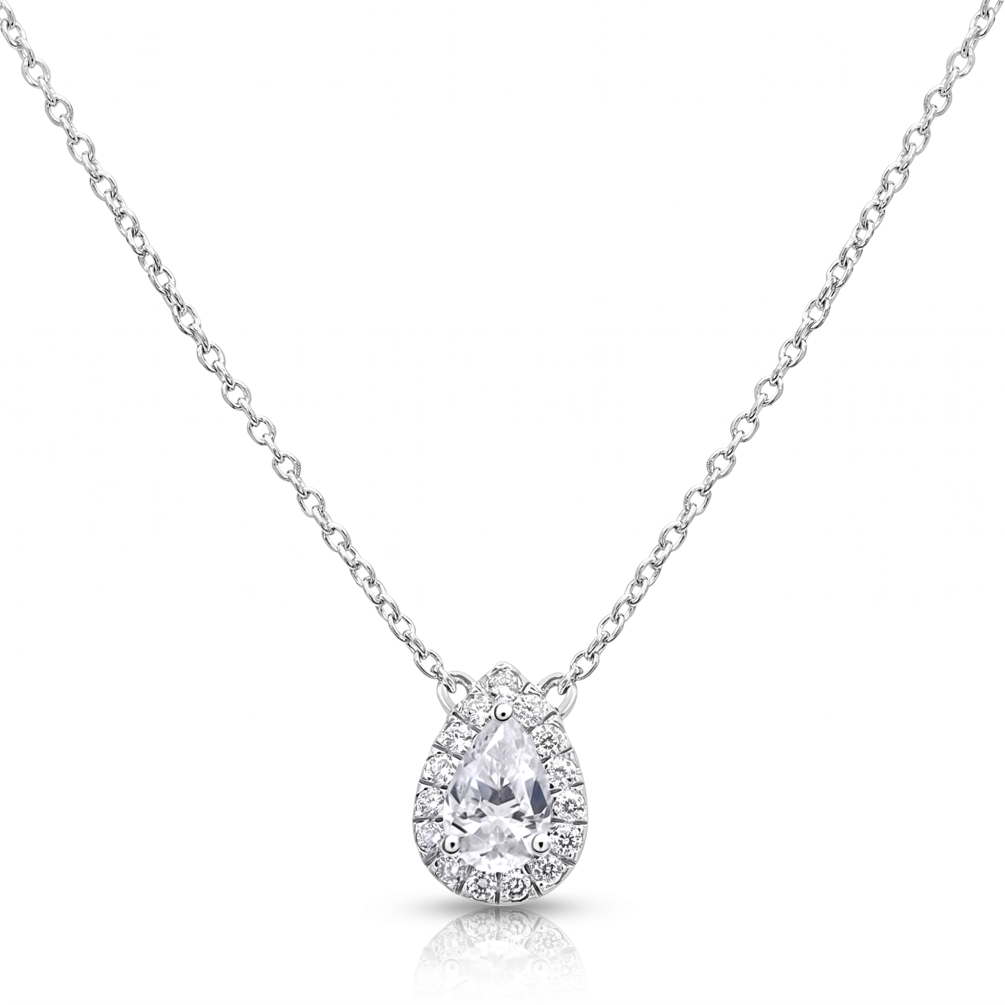 Roman And Jules Pave Diamond Halo Semi Mount Necklace MN807-1
