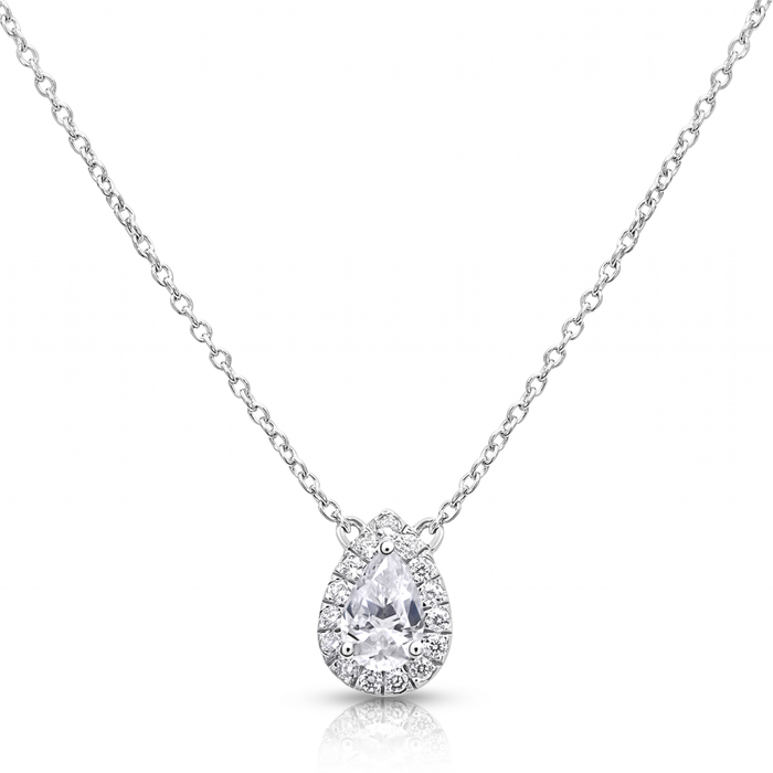 Roman And Jules Pave Diamond Halo Semi Mount Necklace MN807-1