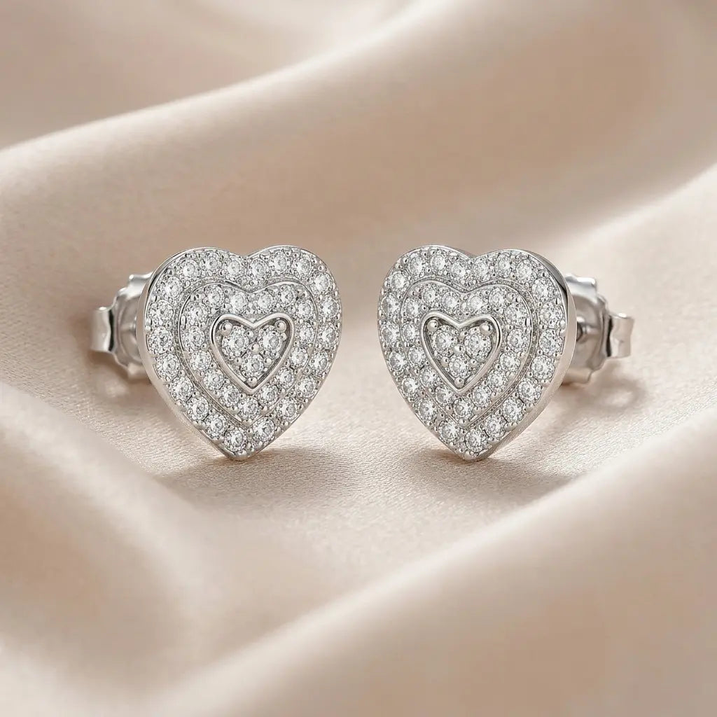 1 Carat Vintage Heart Studs by AZ Essentials