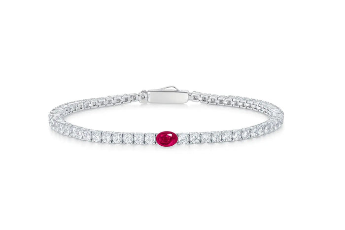 10 Carat Tennis Bracelet with Ruby
