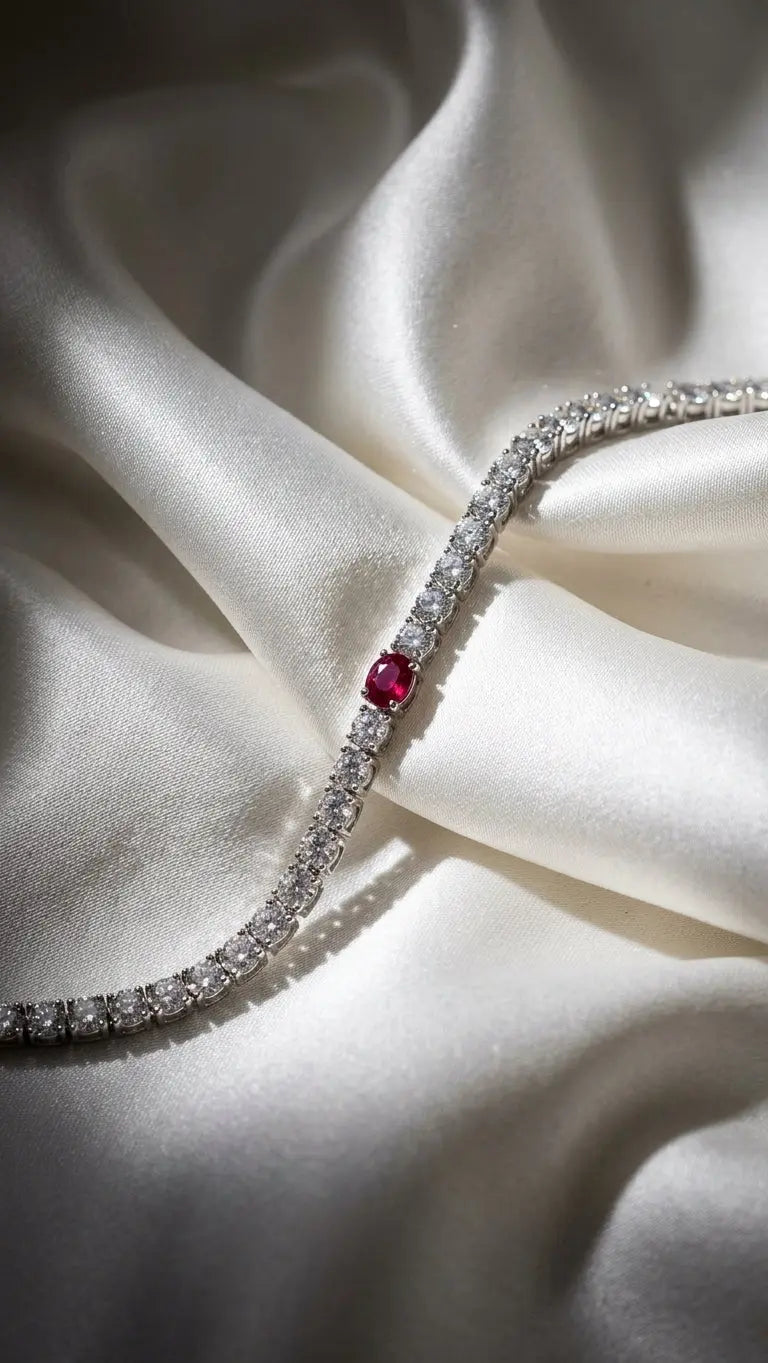 10 Carat Tennis Bracelet with Ruby