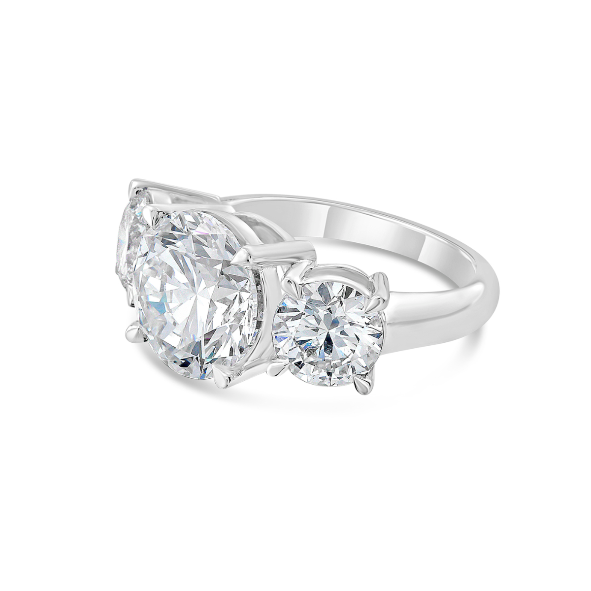 Lab-Grown Three Stone Round Brilliant Diamond Engagement Ring