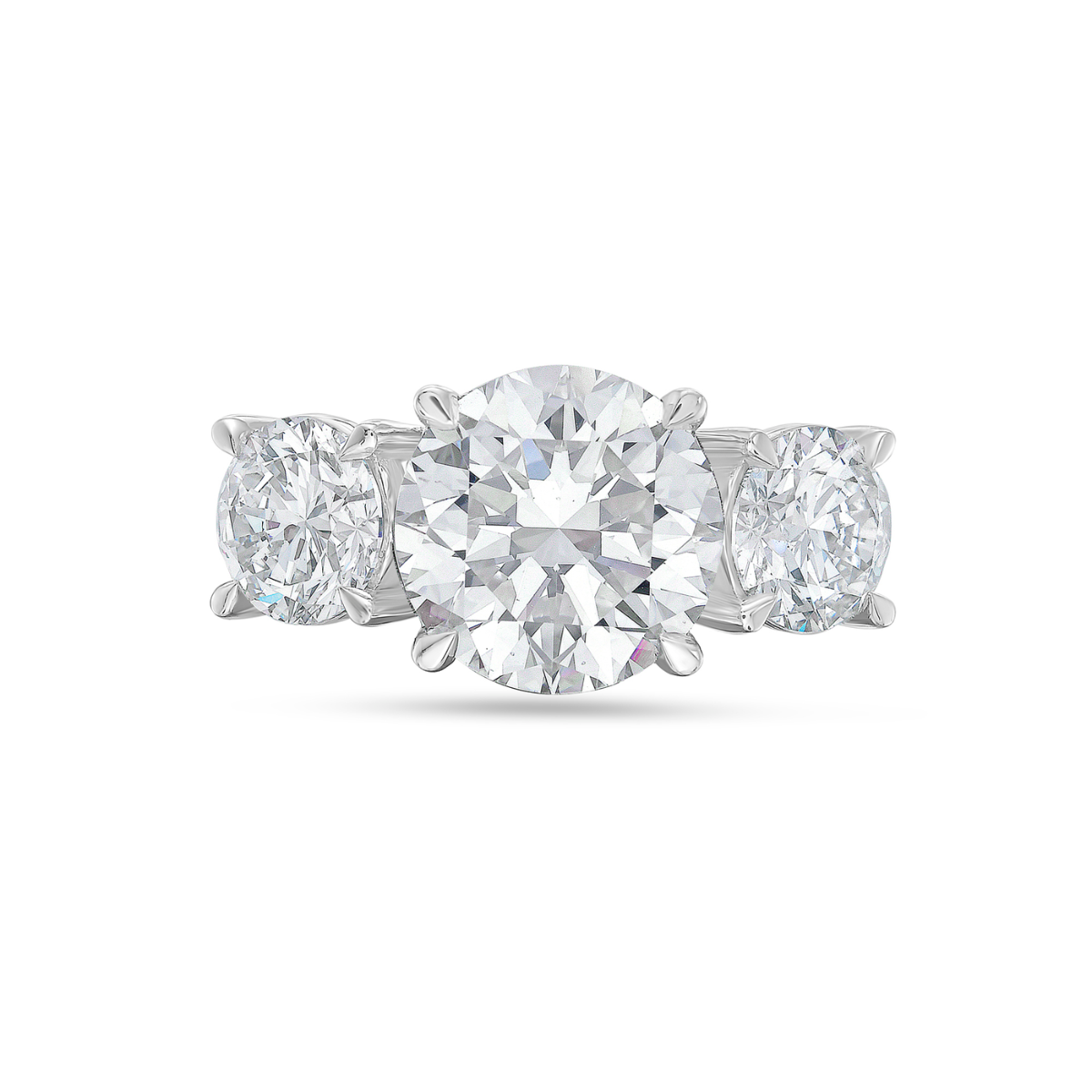 Lab-Grown Three Stone Round Brilliant Diamond Engagement Ring