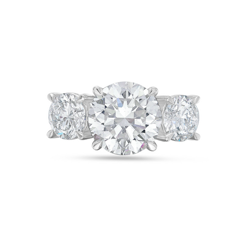Lab-Grown Three Stone Round Brilliant Diamond Engagement Ring