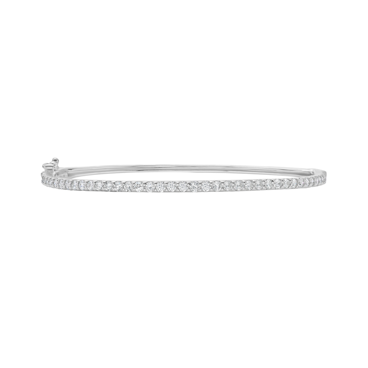 Lab-Grown Round Diamond Bangle Bracelet, 14K Gold