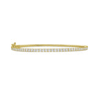 Lab-Grown Round Diamond Bangle Bracelet, 14K Gold
