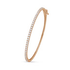 Lab-Grown Round Diamond Bangle Bracelet, 14K Gold
