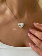 Lab-Grown Heart Shape Diamond Pendant, 14k Gold