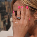 Lab-Grown Radiant Three-Stone Engagement Ring with Trapezoids